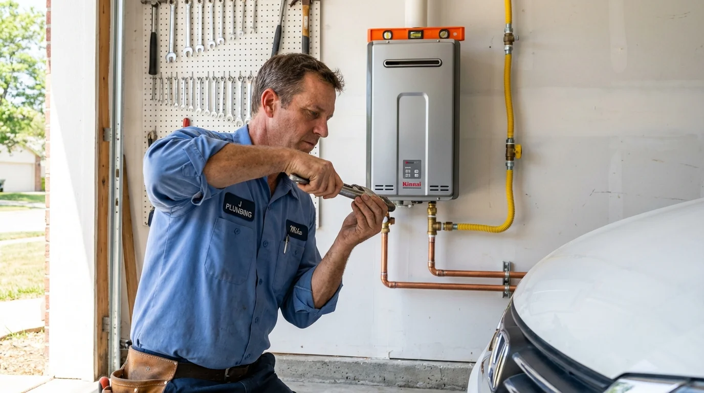 Tankless water heater installation by a Johns Plumbing LLC plumber in Jackson Heights